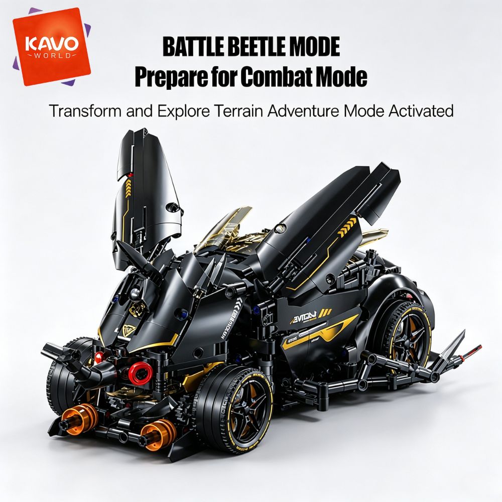 Stem Robotics Kit - KAVOWORLD 1248개 부품으로 구성된 MOC 블랙