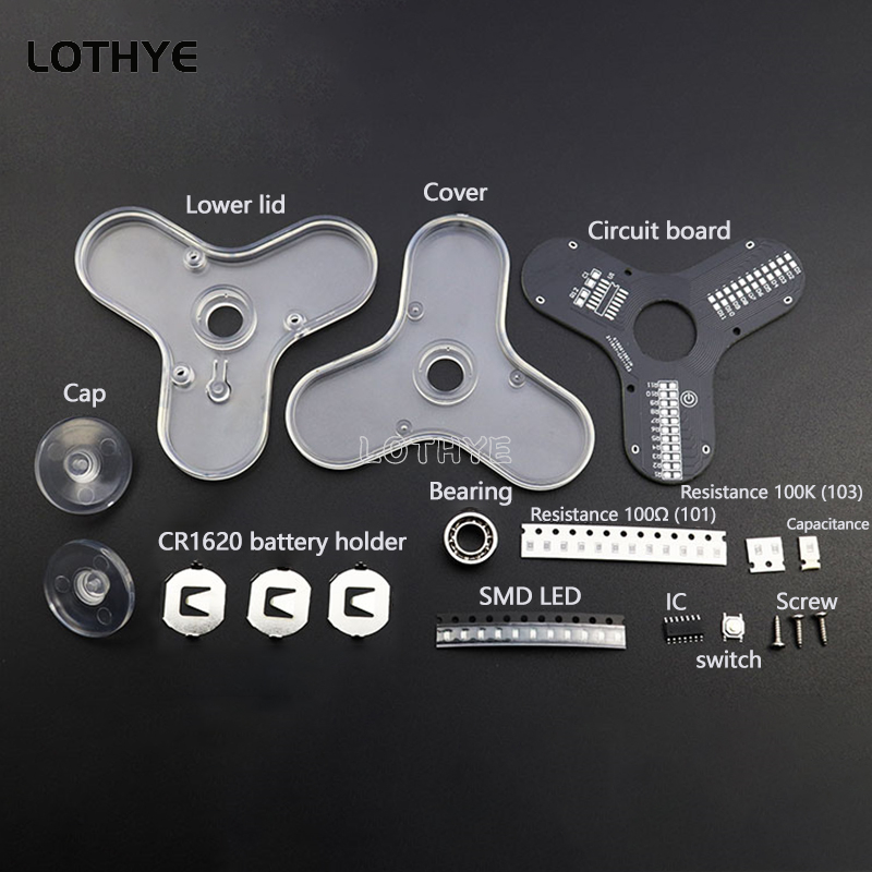 LED Fidget Spinner 제조 스피커 분위기  - Electronics Project Kit 리뷰 및 가격