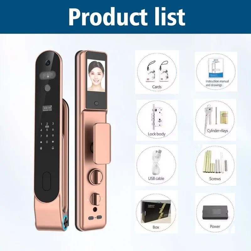 고품질 3D 얼굴 인식, 비밀번호, 손바닥 지문, 손바 - Smart Door Lock Wifi 리뷰 및 가격